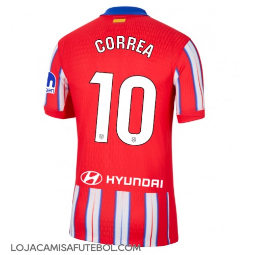 Camisa de Futebol Atletico Madrid Angel Correa #10 Equipamento Principal 2024-25 Manga Curta